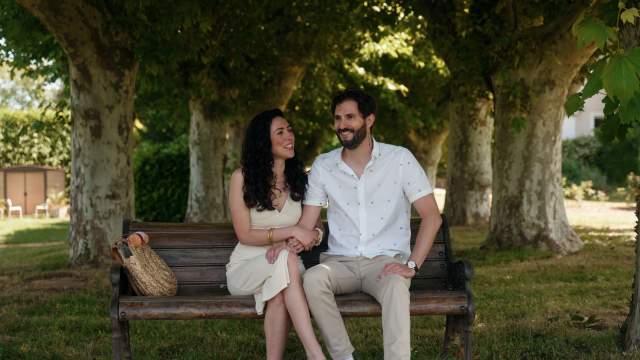 banc, rivière La Réserve Albi, couple